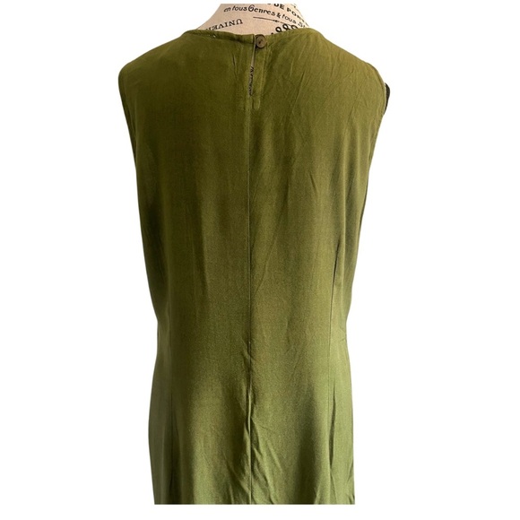 90s Del Sol Olive Green Boho Maxi Dress with Beaded Fringe – M - Picture 4 of 7